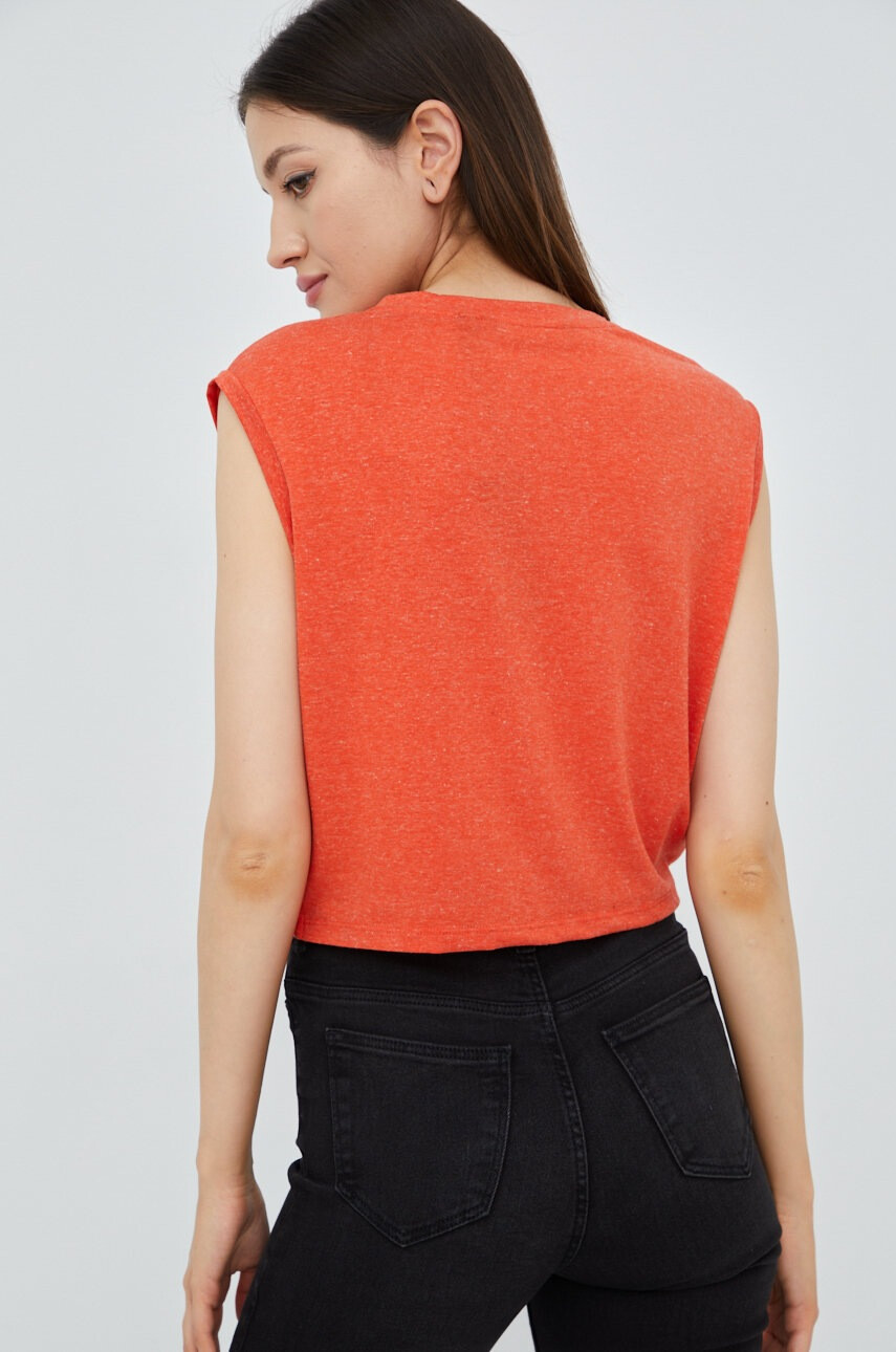 Vero Moda Топ с лен в оранжево - Pepit.bg