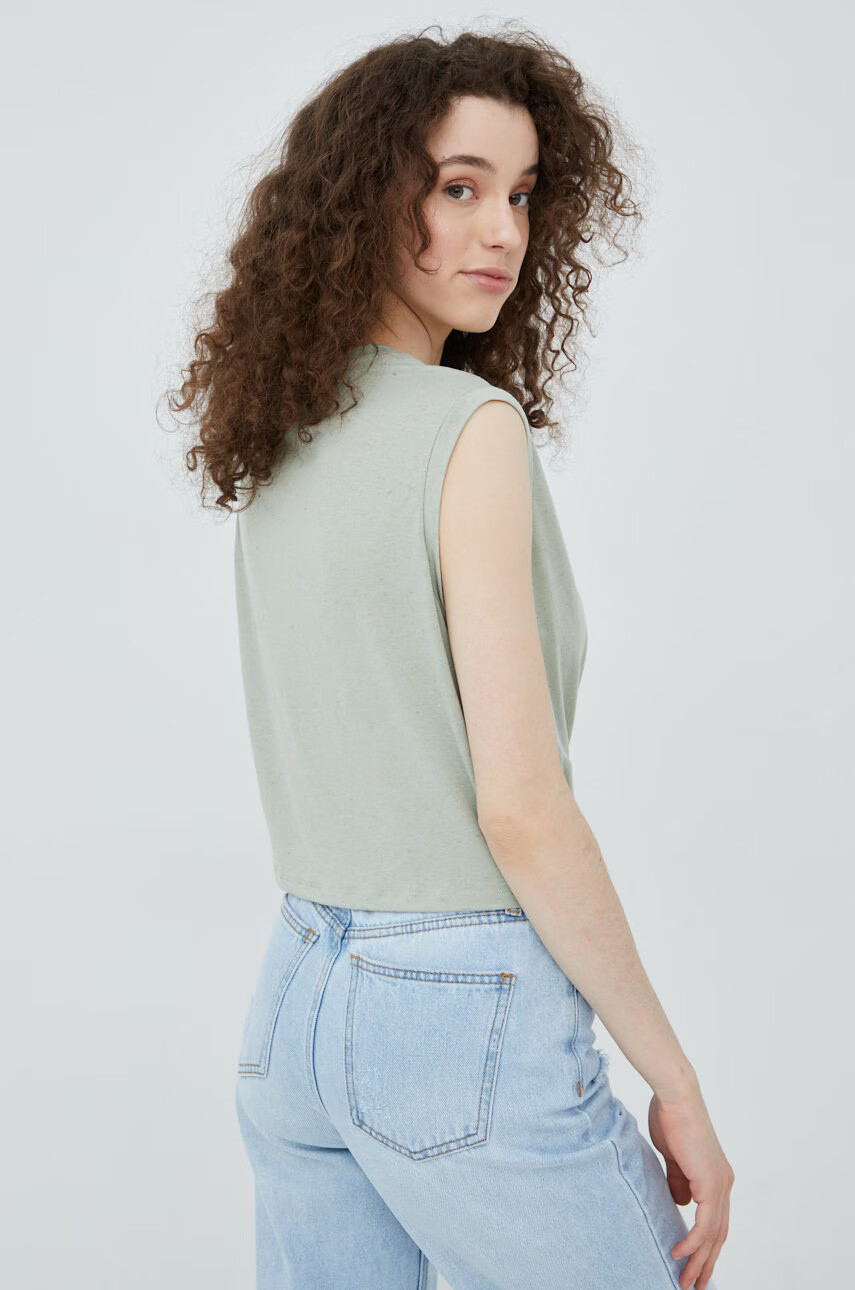 Vero Moda Топ с лен в зелено - Pepit.bg