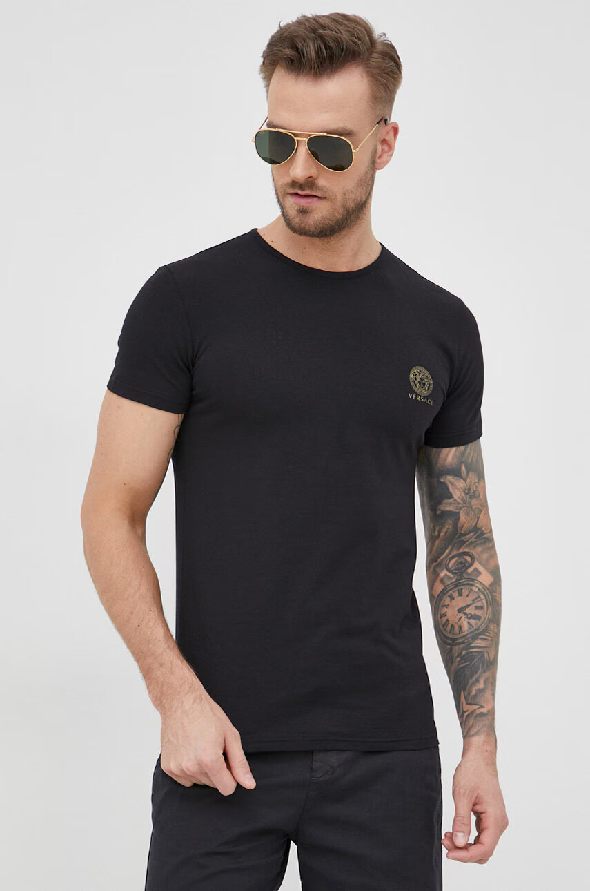 Versace Тениска в черно с принт - Pepit.bg