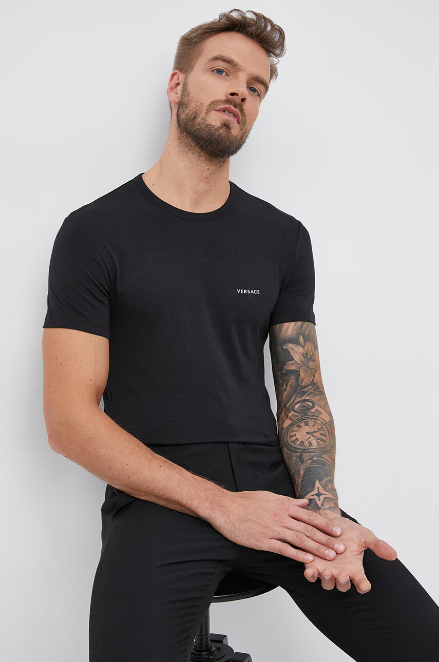 Versace Тениска (2 броя) мъжка с изчистен дизайн - Pepit.bg