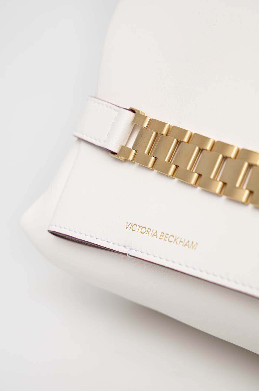 Victoria Beckham Кожен клъч Chain Pouch в бяло - Pepit.bg