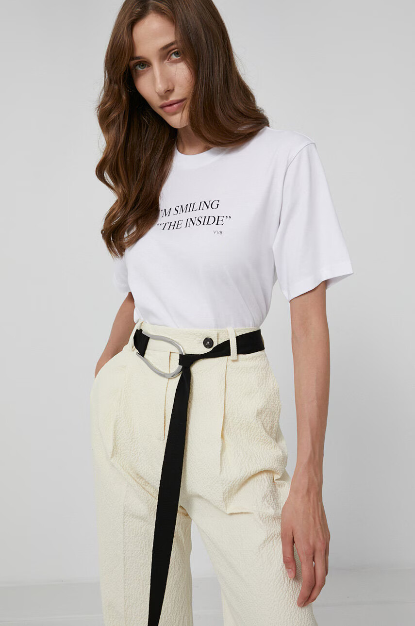 Victoria Victoria Beckham Памучна тениска - Pepit.bg