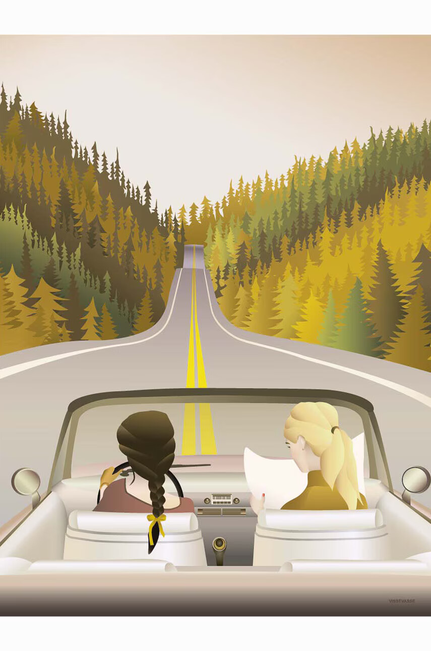 Vissevasse Постер Road Trip 50x70 cm - Pepit.bg