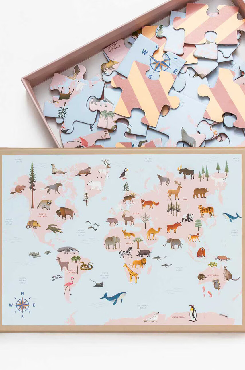 Vissevasse Пъзел World Map Animal 42 elementy - Pepit.bg