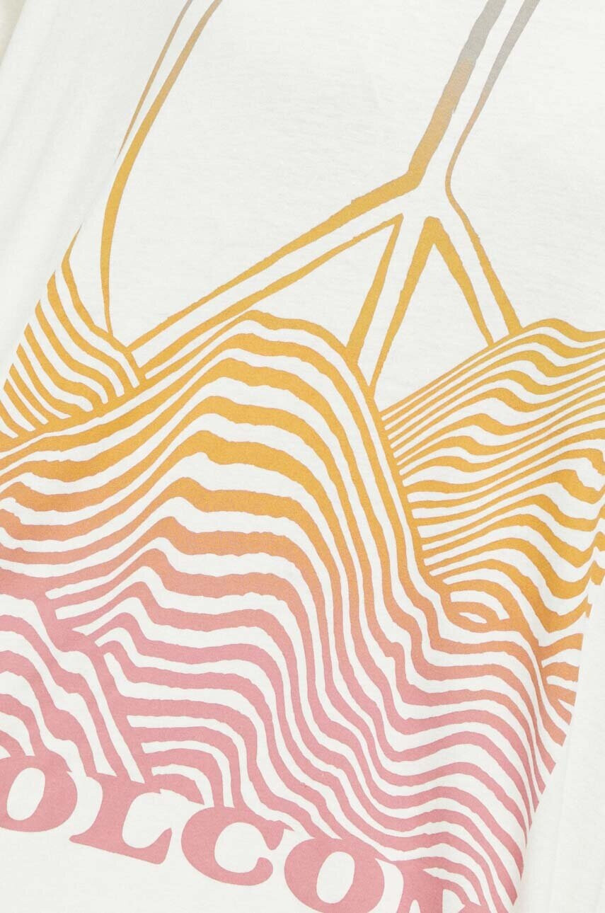 Volcom Памучна блуза с дълги ръкави в бежово - Pepit.bg