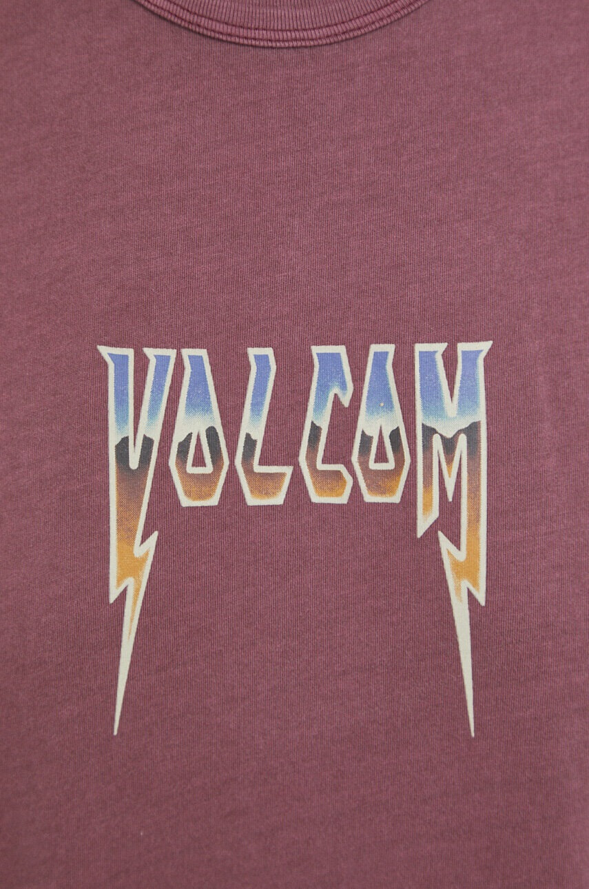 Volcom Памучна тениска в лилаво - Pepit.bg