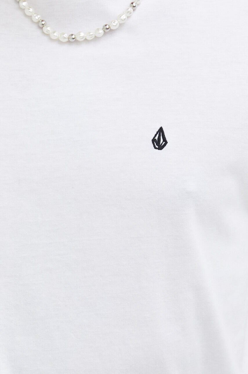 Volcom Памучна тениска в бяло с изчистен дизайн - Pepit.bg