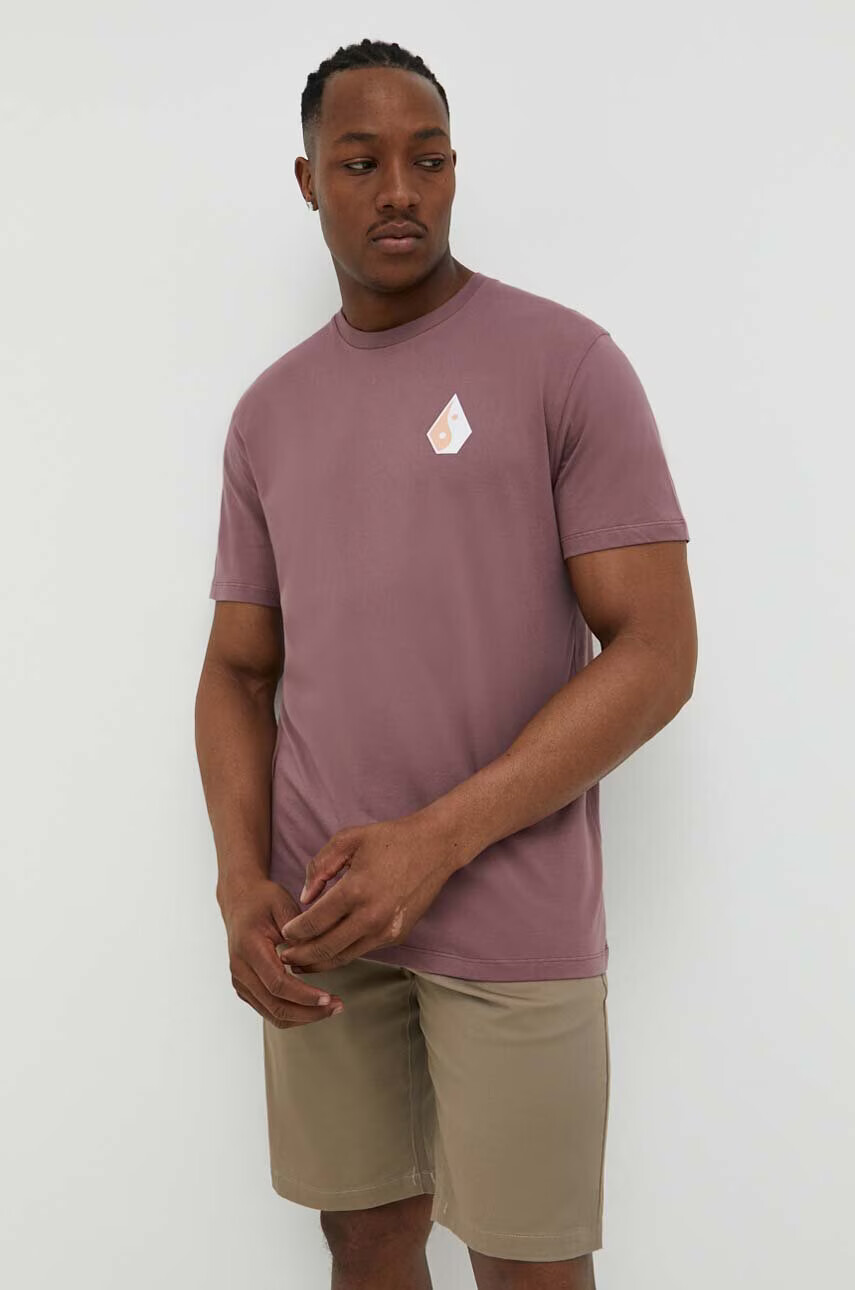 Volcom Памучна тениска в розово с принт - Pepit.bg