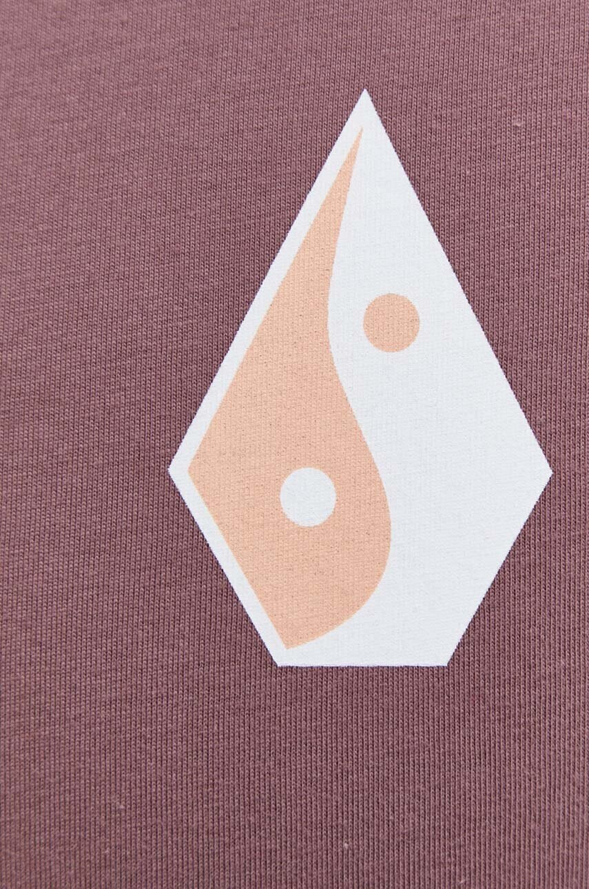 Volcom Памучна тениска в розово с принт - Pepit.bg