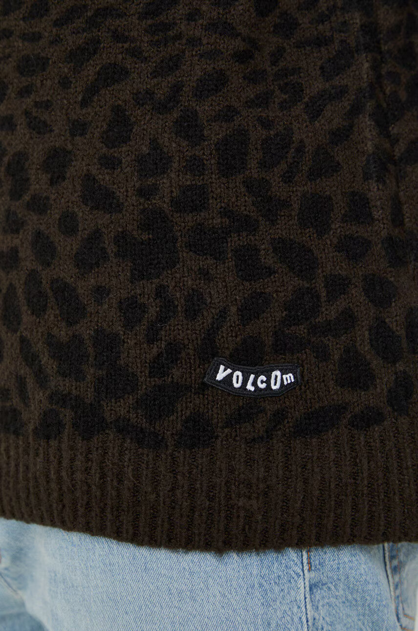Volcom Пуловер с вълна мъжки в зелено от лека материя - Pepit.bg