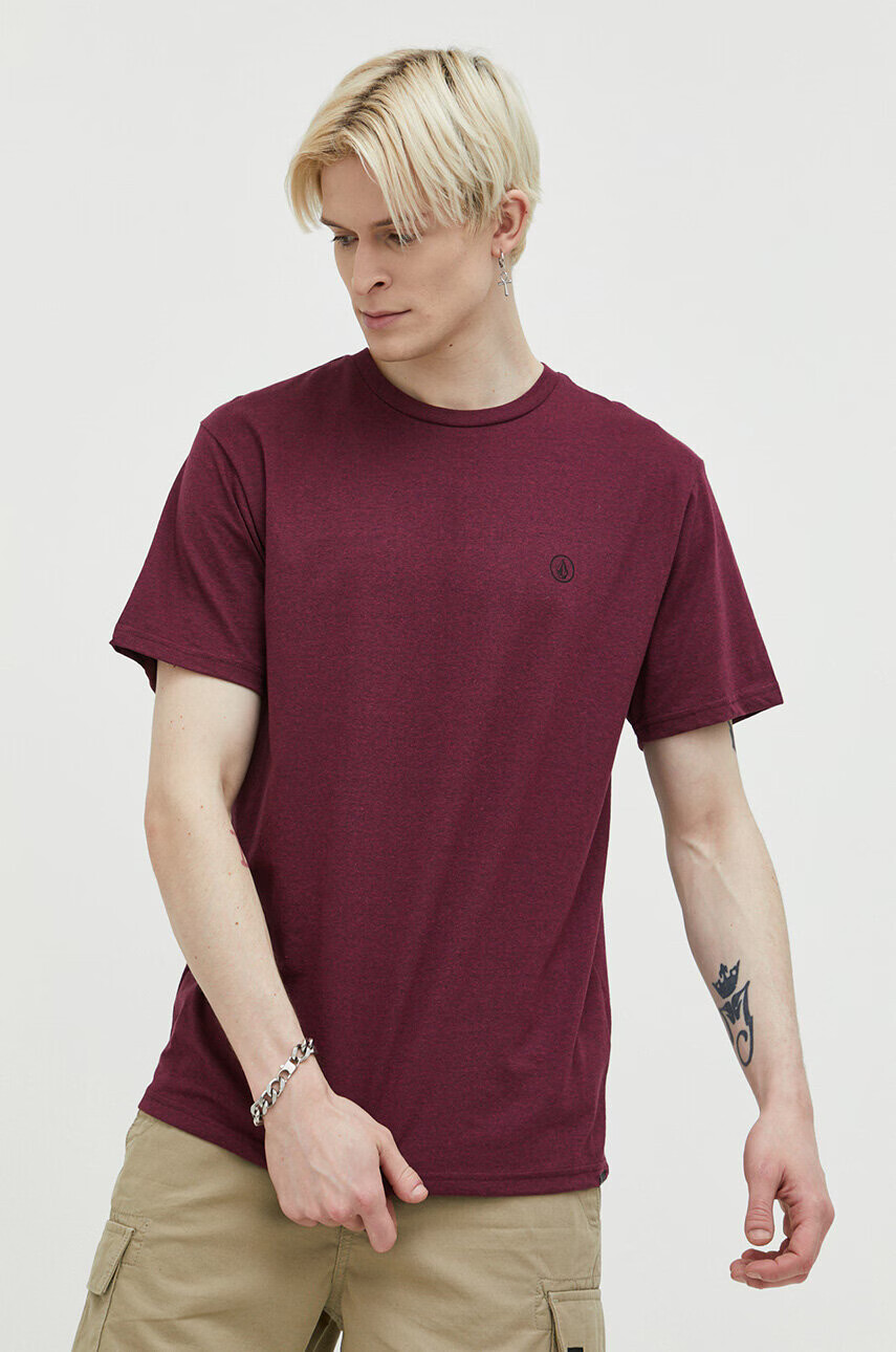 Volcom Тениска в бордо с изчистен дизайн - Pepit.bg