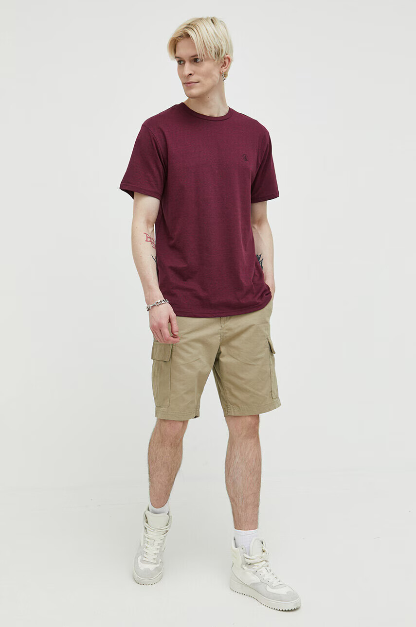 Volcom Тениска в бордо с изчистен дизайн - Pepit.bg