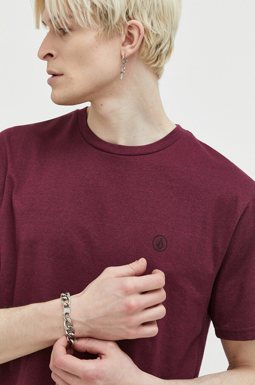 Volcom Тениска в бордо с изчистен дизайн - Pepit.bg
