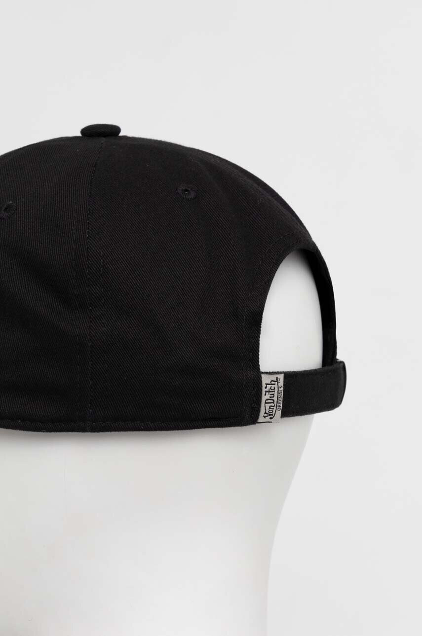 Von Dutch Памучна шапка с козирка в черно с апликация - Pepit.bg