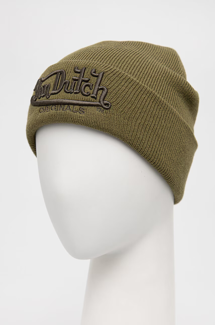 Von Dutch Шапка в зелено от плътен трикотаж - Pepit.bg
