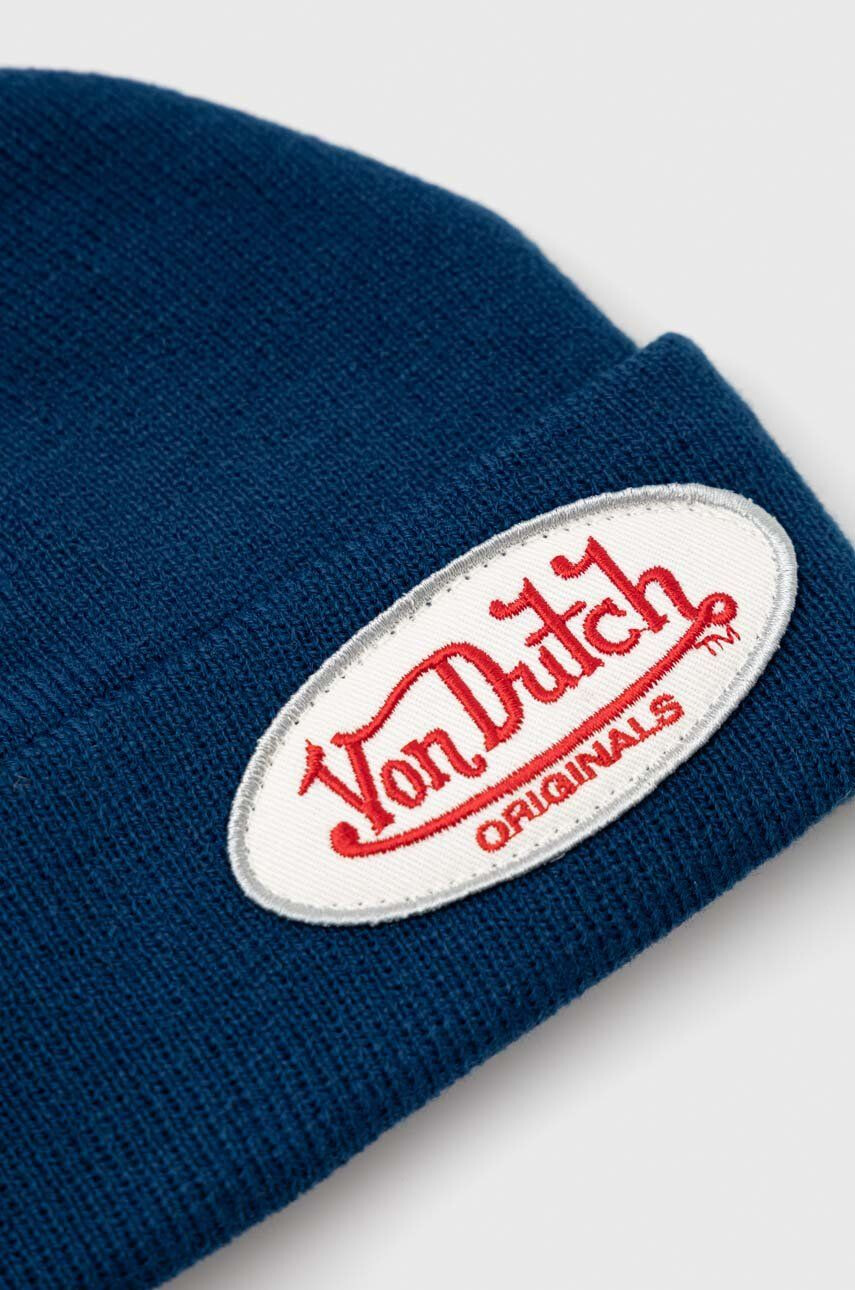 Von Dutch Шапка в тъмносиньо от плътен трикотаж - Pepit.bg