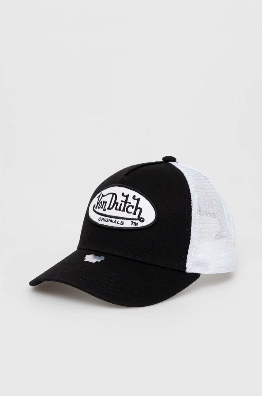 Von Dutch Шапка с козирка в черно с апликация - Pepit.bg