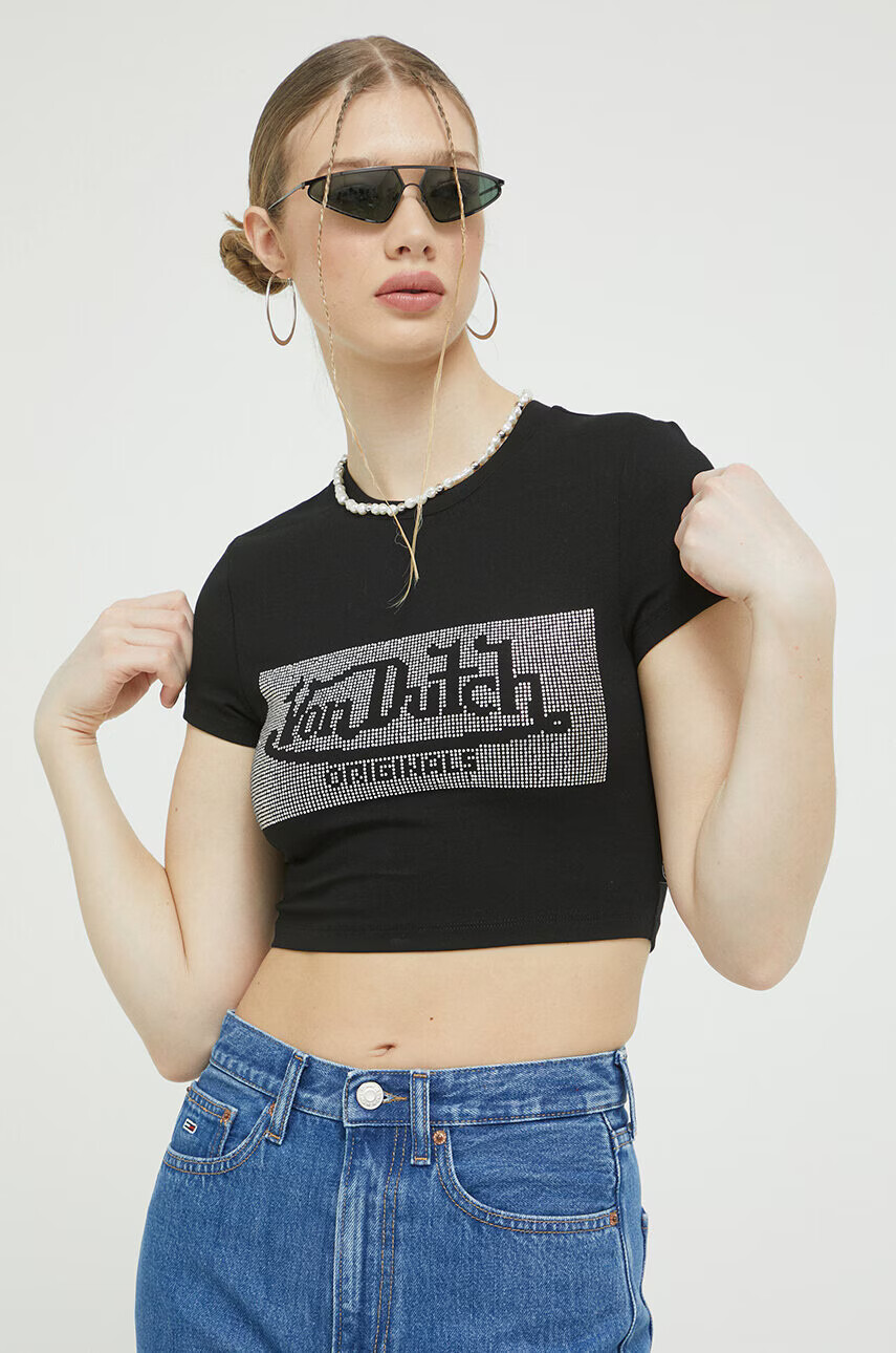 Von Dutch Тениска в черно - Pepit.bg
