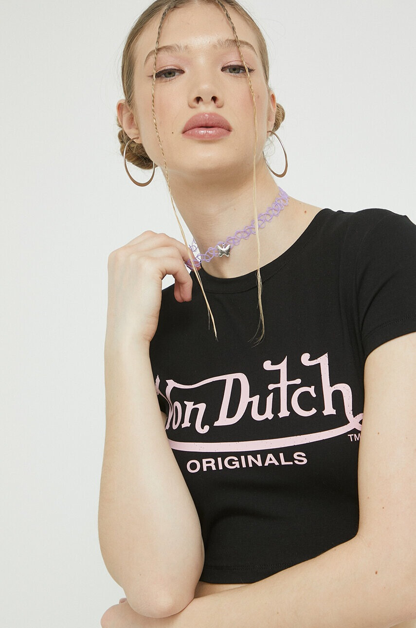 Von Dutch Тениска в черно - Pepit.bg