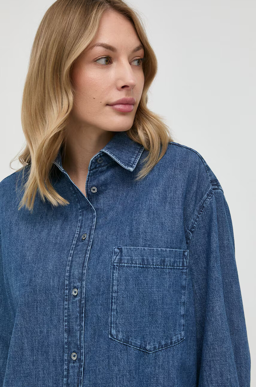 Weekend Max Mara Дънкова рокля в тъмносиньо къс модел със стандартна кройка - Pepit.bg