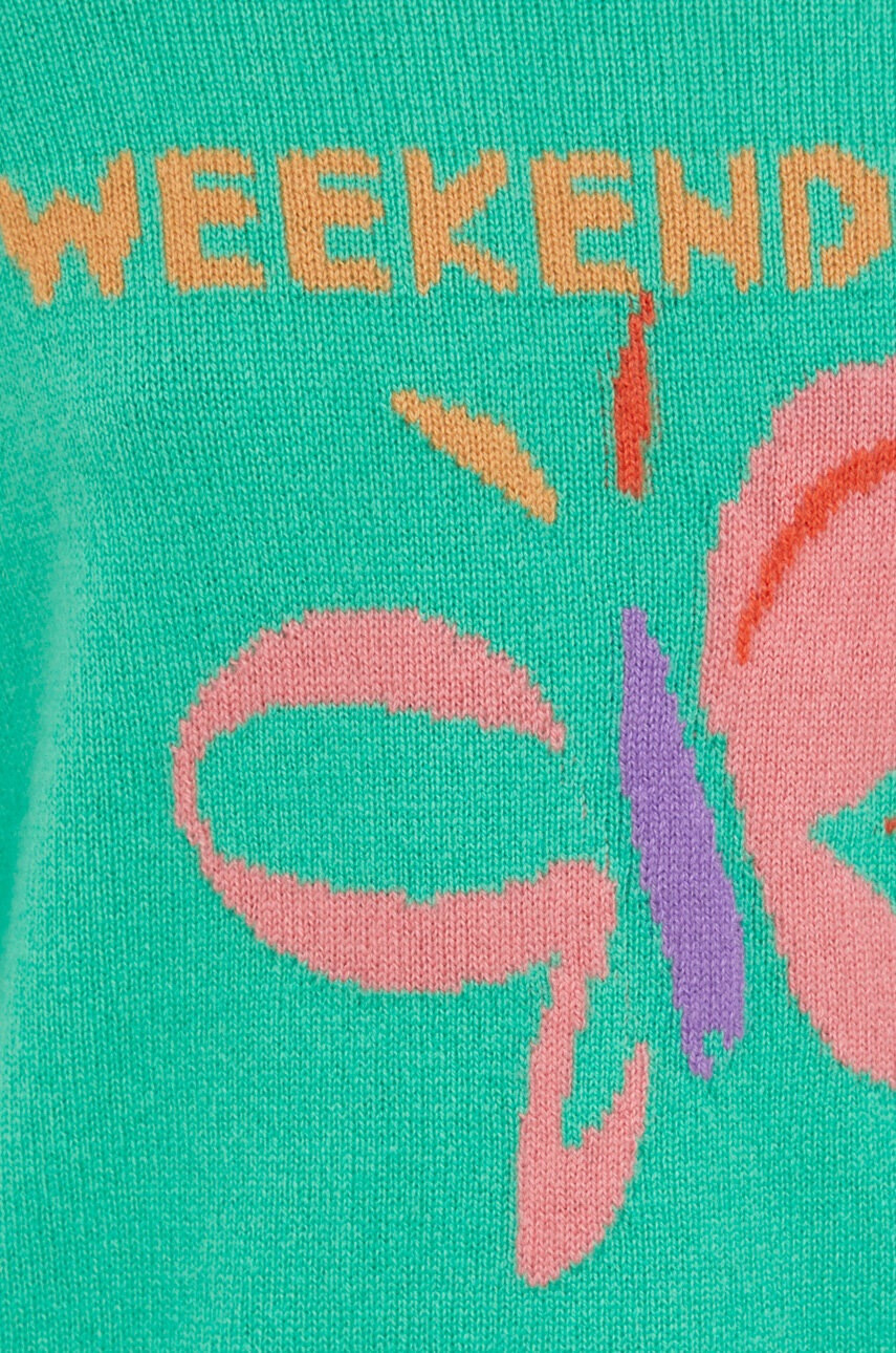 Weekend Max Mara Кашмирен пуловер дамски в зелено от лека материя - Pepit.bg