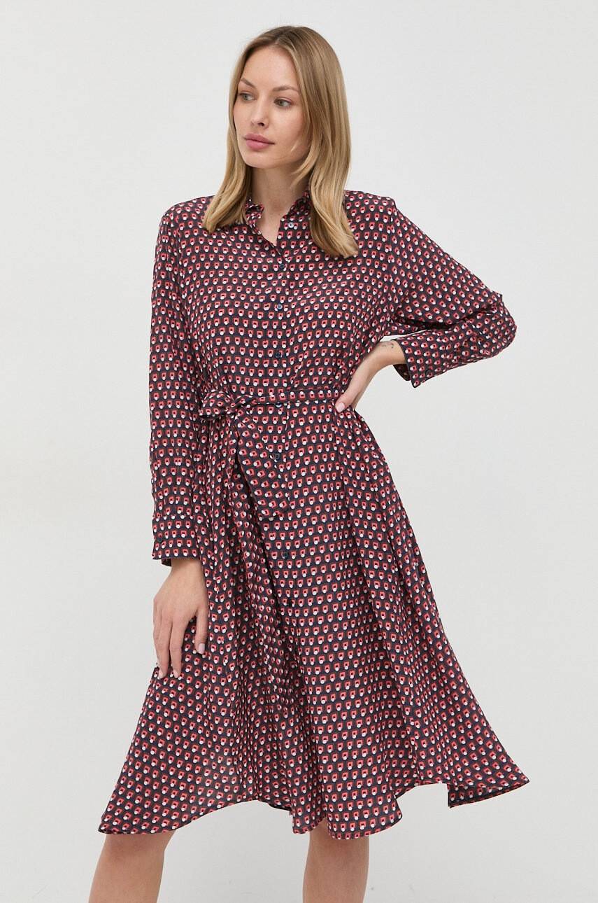 Weekend Max Mara Копринена рокля къса разкроен модел - Pepit.bg