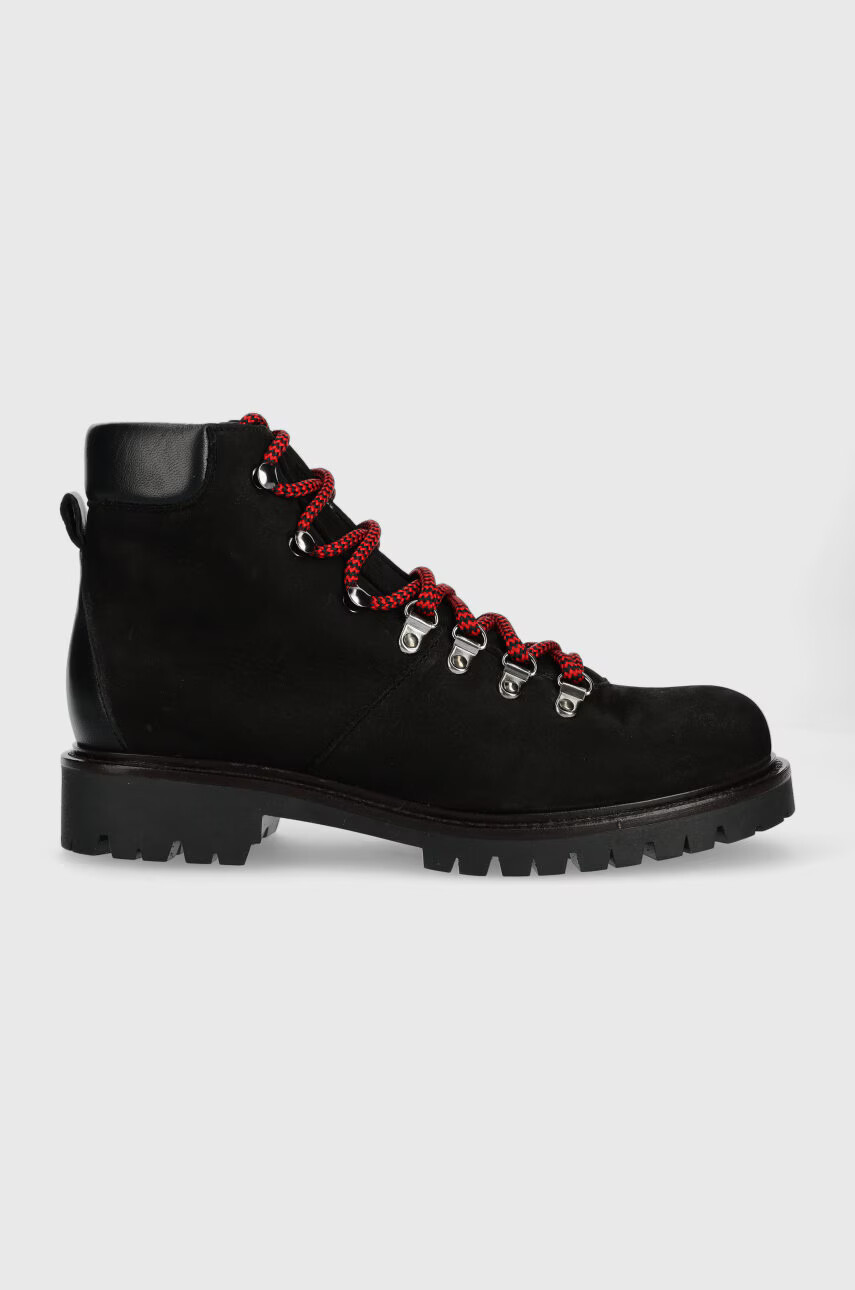 Weekend Max Mara Кожени кубинки в черно с платформа - Pepit.bg