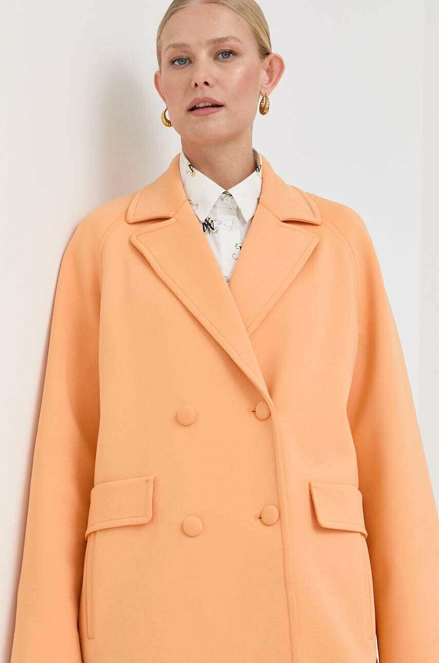 Weekend Max Mara Палто в оранжево преходен модел с двуредно закопчаване - Pepit.bg
