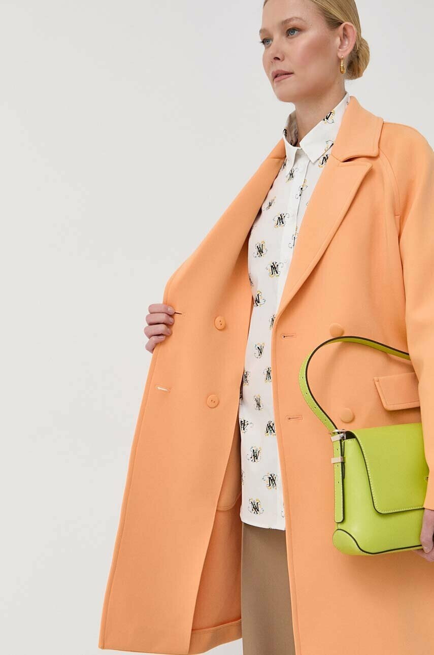 Weekend Max Mara Палто в оранжево преходен модел с двуредно закопчаване - Pepit.bg