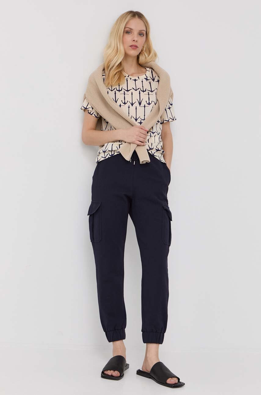 Weekend Max Mara Памучна тениска в тъмносиньо - Pepit.bg