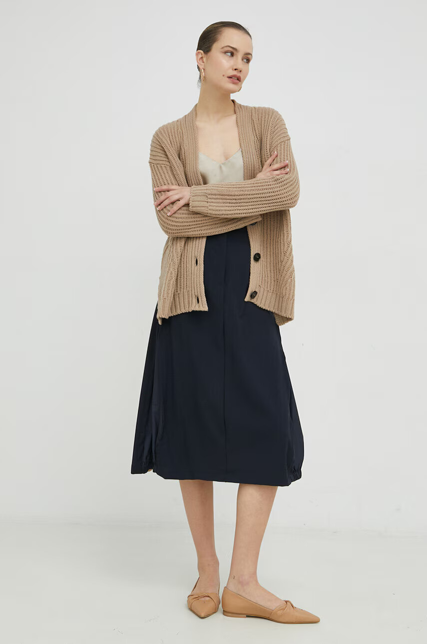 Weekend Max Mara Пола в тъмносиньо среднодълъг модел разкроен модел - Pepit.bg