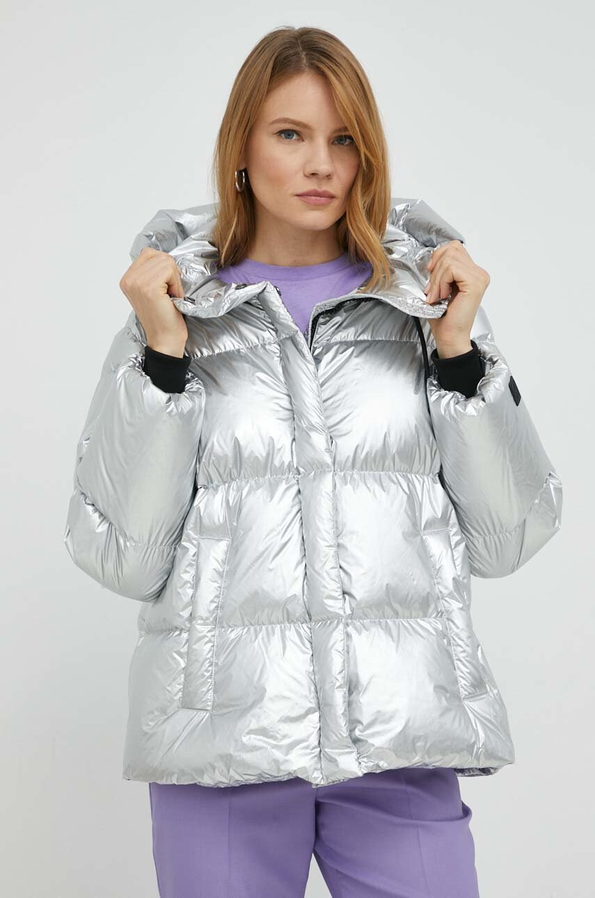 Weekend Max Mara Пухено яке в сребристо зимен модел - Pepit.bg