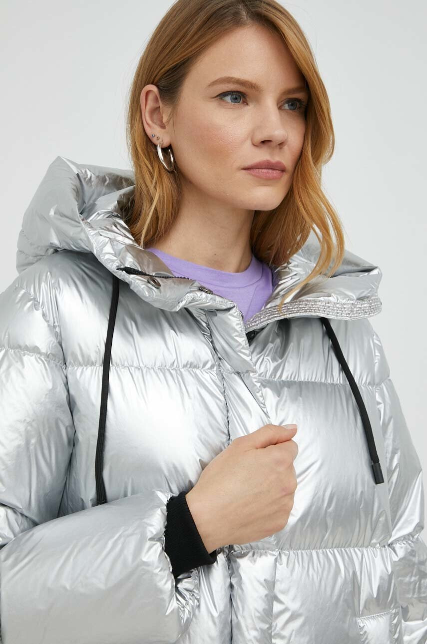 Weekend Max Mara Пухено яке в сребристо зимен модел - Pepit.bg