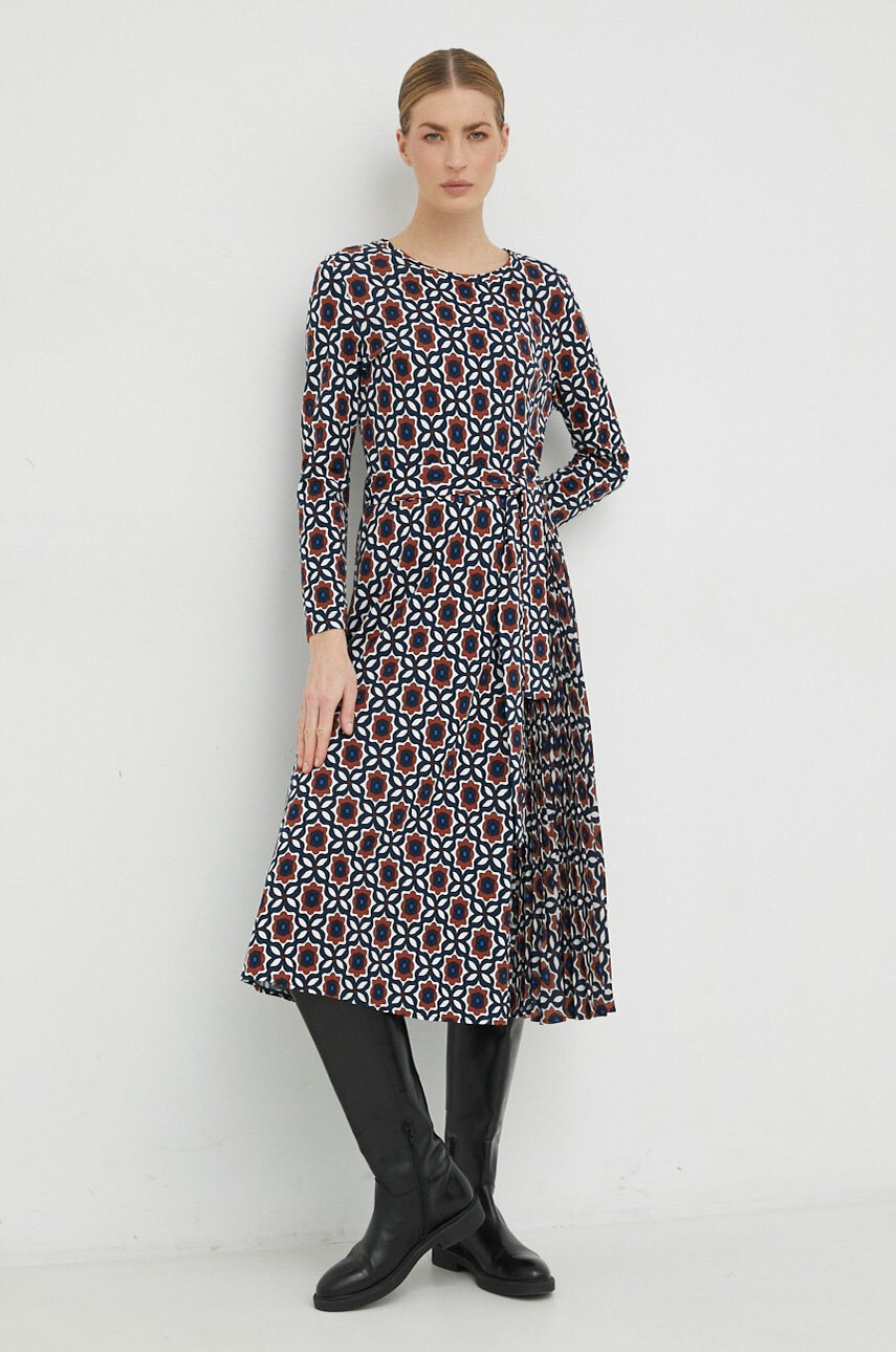 Weekend Max Mara Рокля в тъмносиньо среднодълга разкроен модел - Pepit.bg