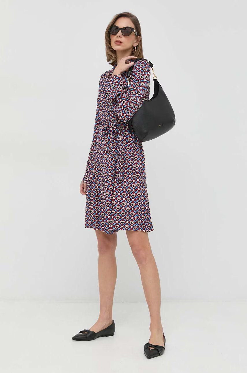 Weekend Max Mara Рокля в бордо къса разкроен модел - Pepit.bg