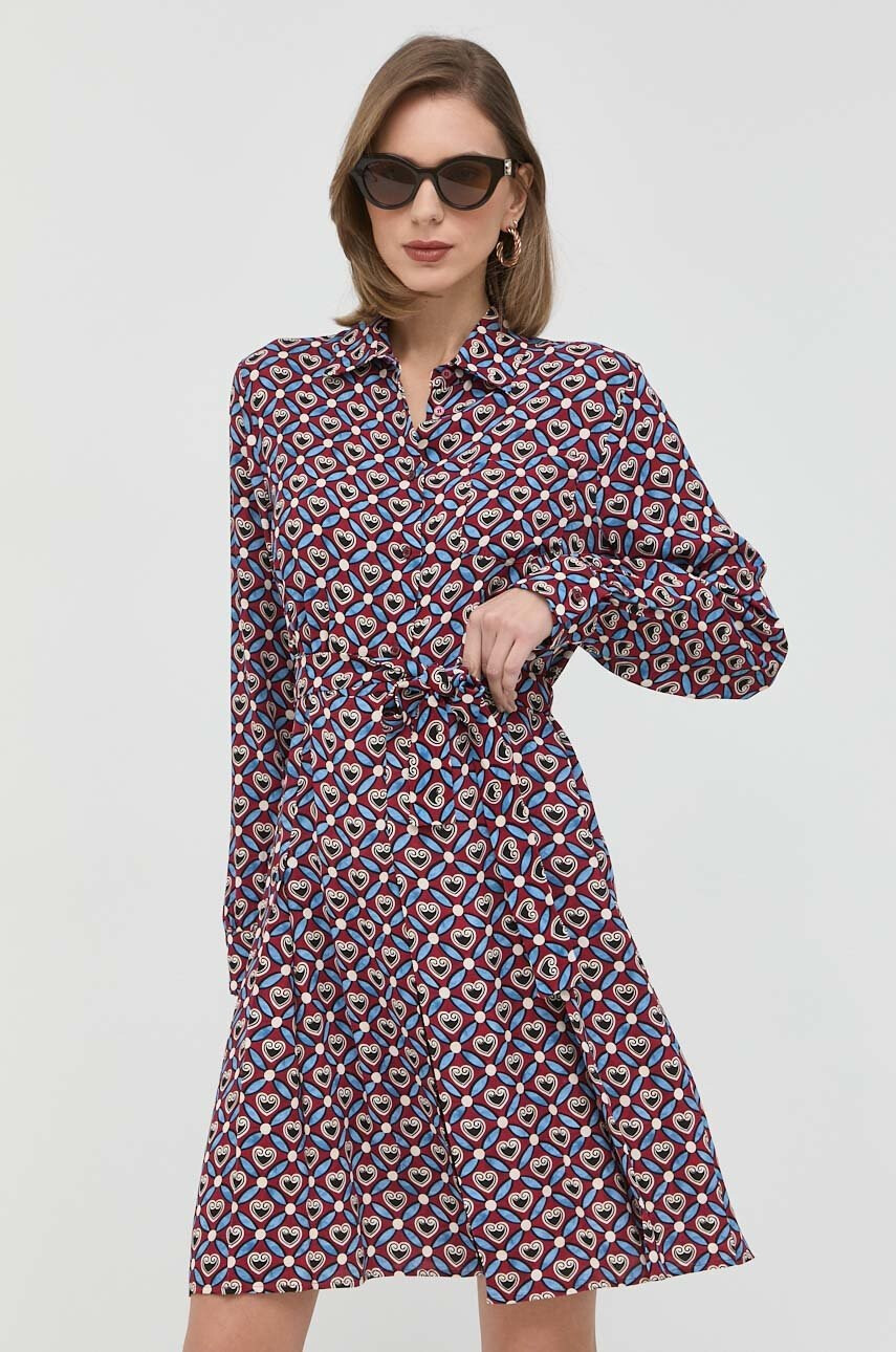 Weekend Max Mara Рокля в бордо къса разкроен модел - Pepit.bg