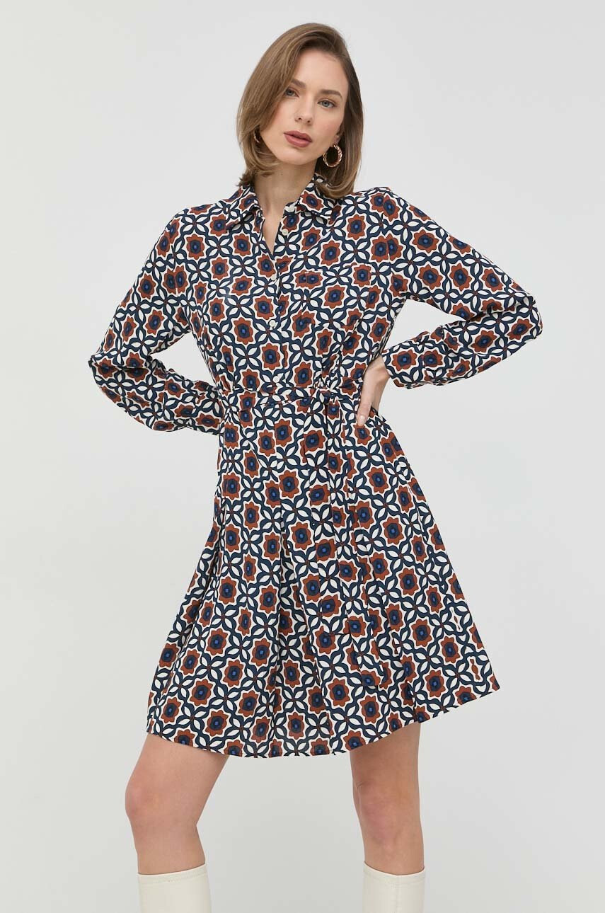Weekend Max Mara Рокля в синьо къса разкроен модел - Pepit.bg