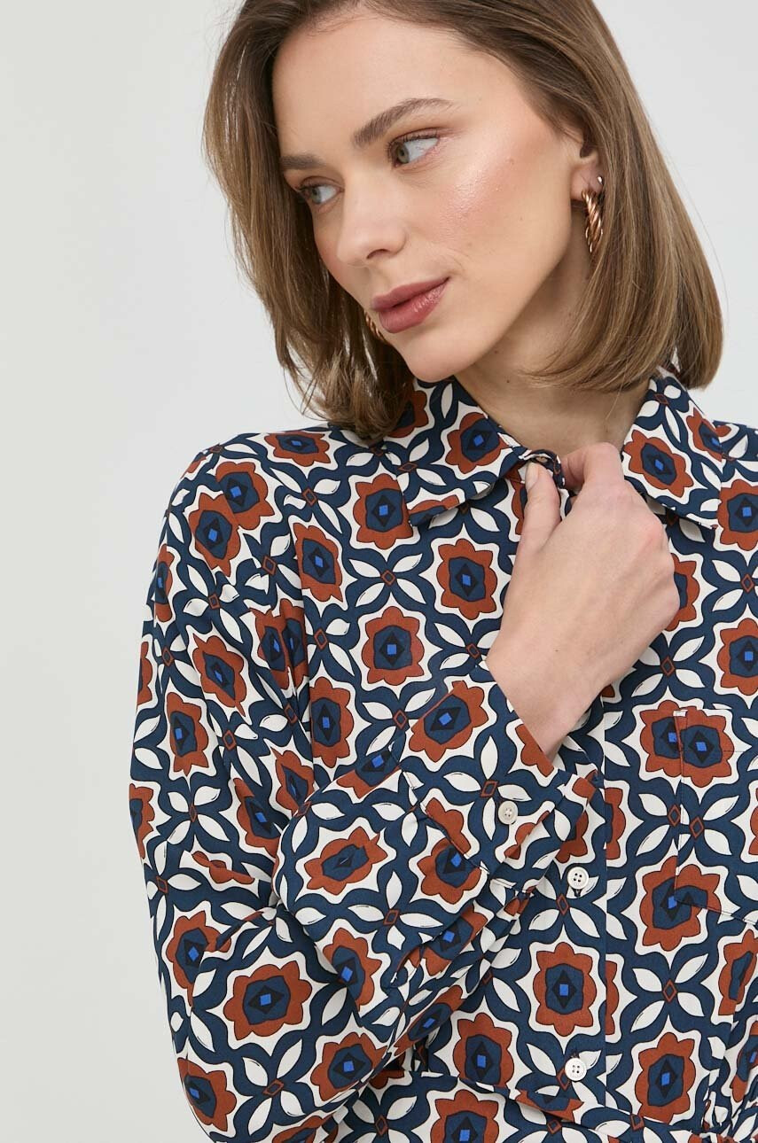 Weekend Max Mara Рокля в синьо къса разкроен модел - Pepit.bg