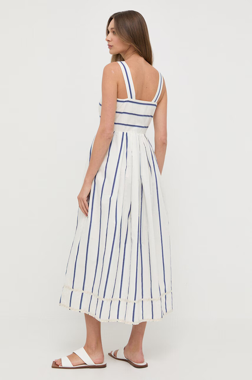 Weekend Max Mara Рокля с коприна в бежово среднодълга разкроен модел - Pepit.bg