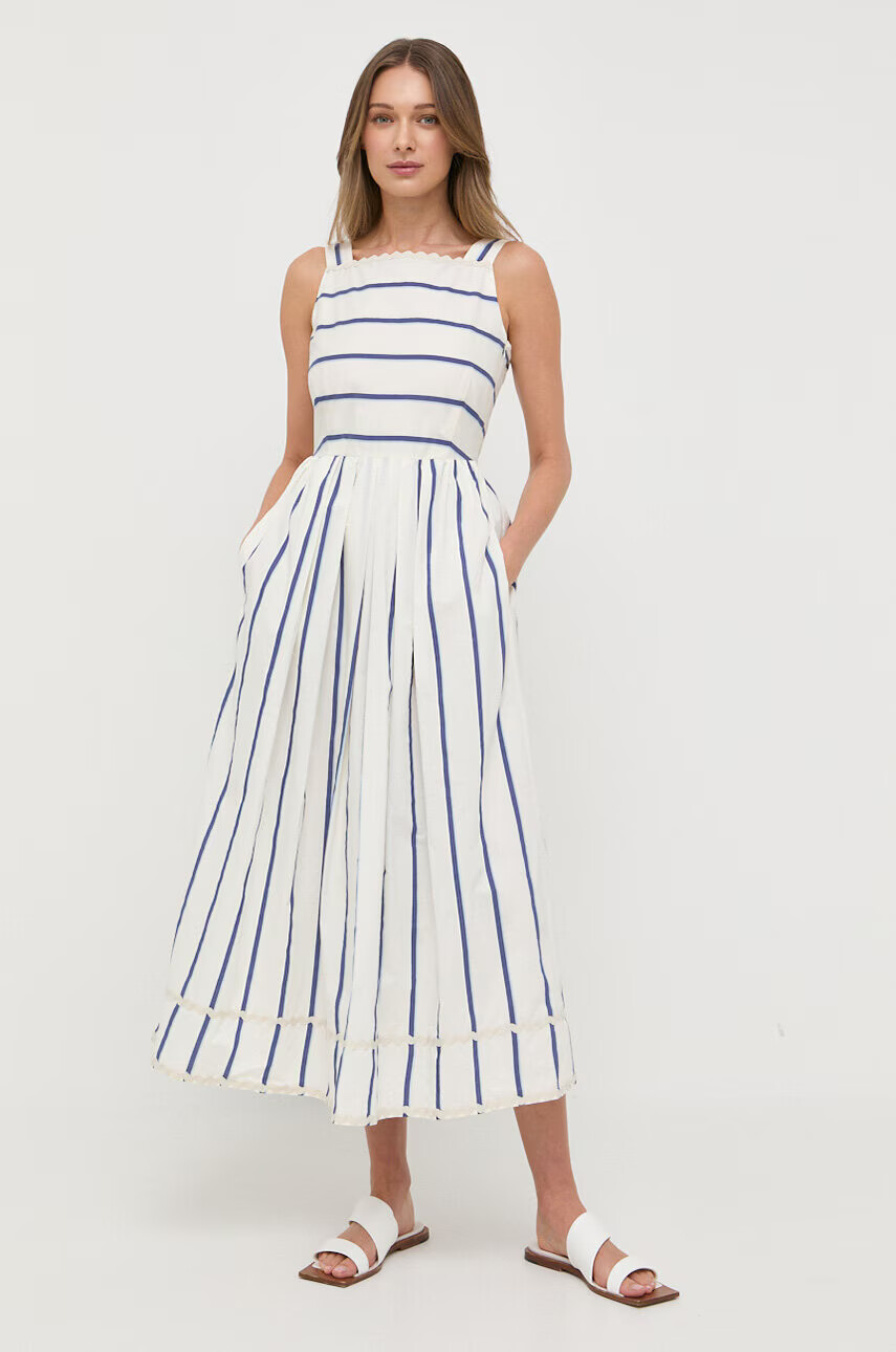 Weekend Max Mara Рокля с коприна в бежово среднодълга разкроен модел - Pepit.bg
