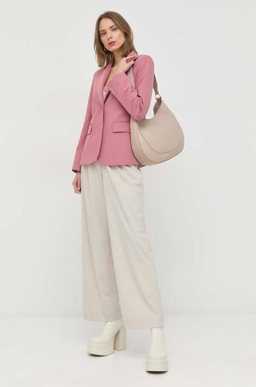 Weekend Max Mara Сако в розово с едно копче с изчистен дизайн - Pepit.bg