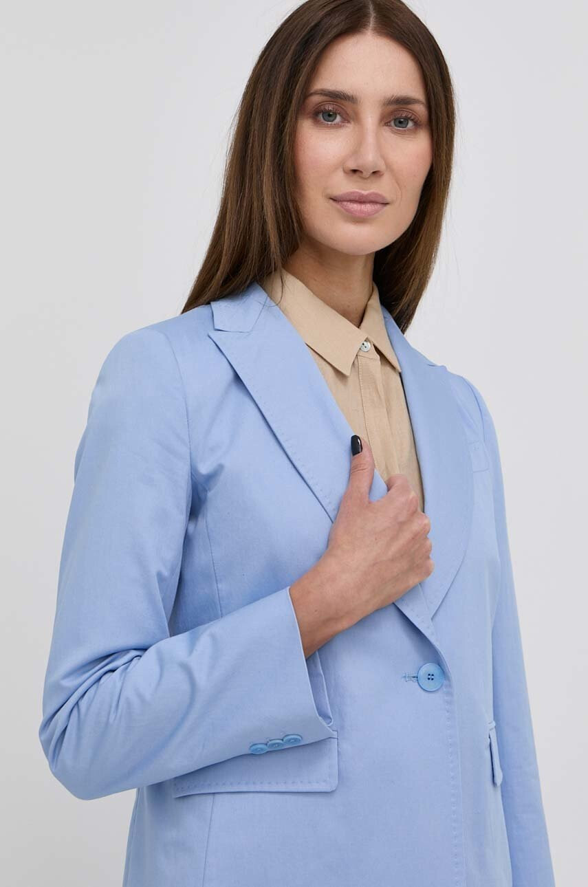 Weekend Max Mara Сако с лен в бежово с едно копче с изчистен дизайн - Pepit.bg