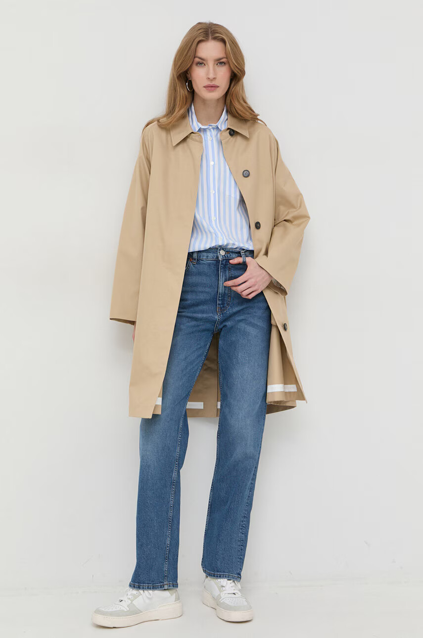 Weekend Max Mara Шлифер дамски в бежово преходен модел - Pepit.bg