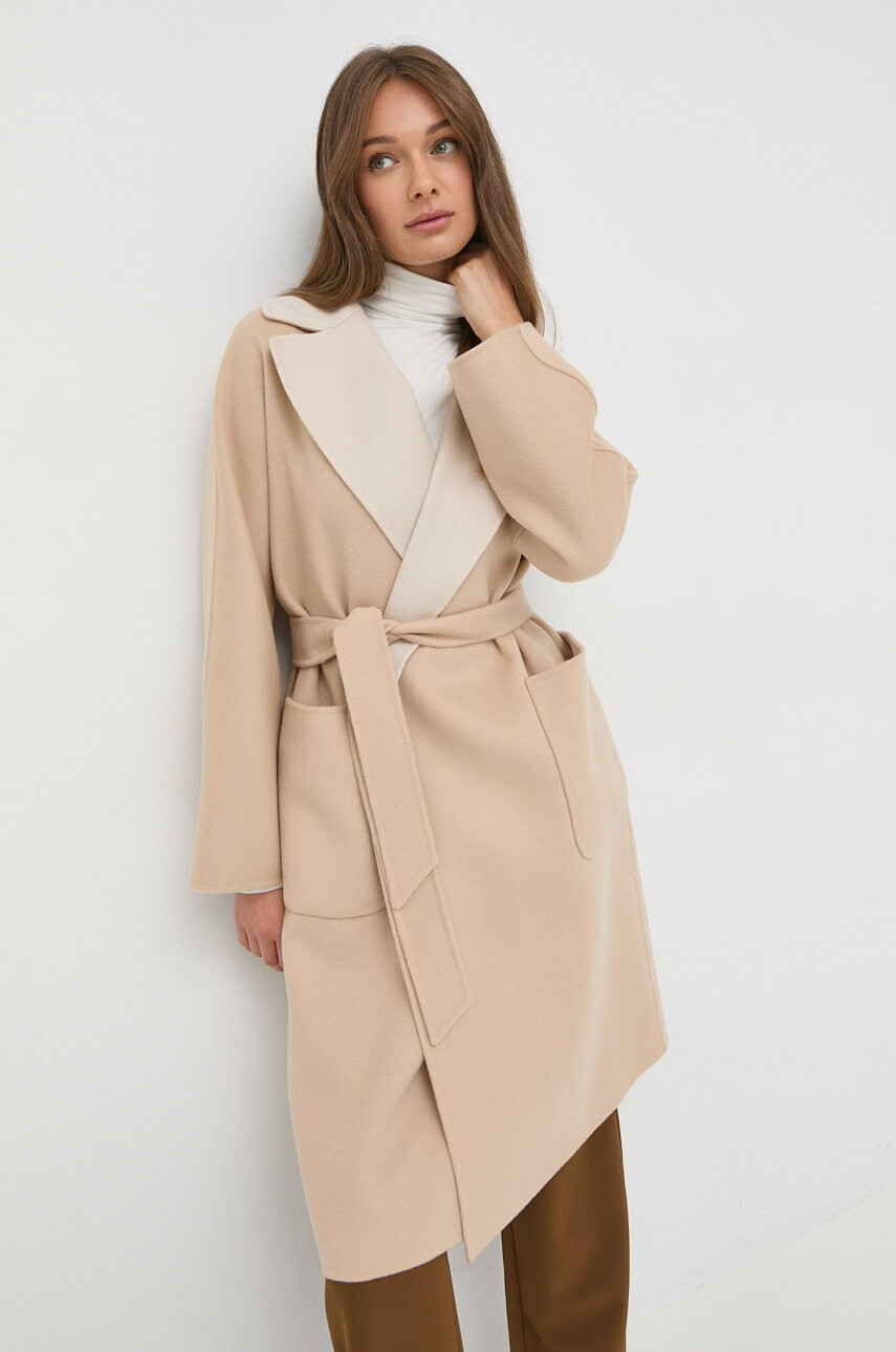 Weekend Max Mara Вълнено палто с две лица - Pepit.bg