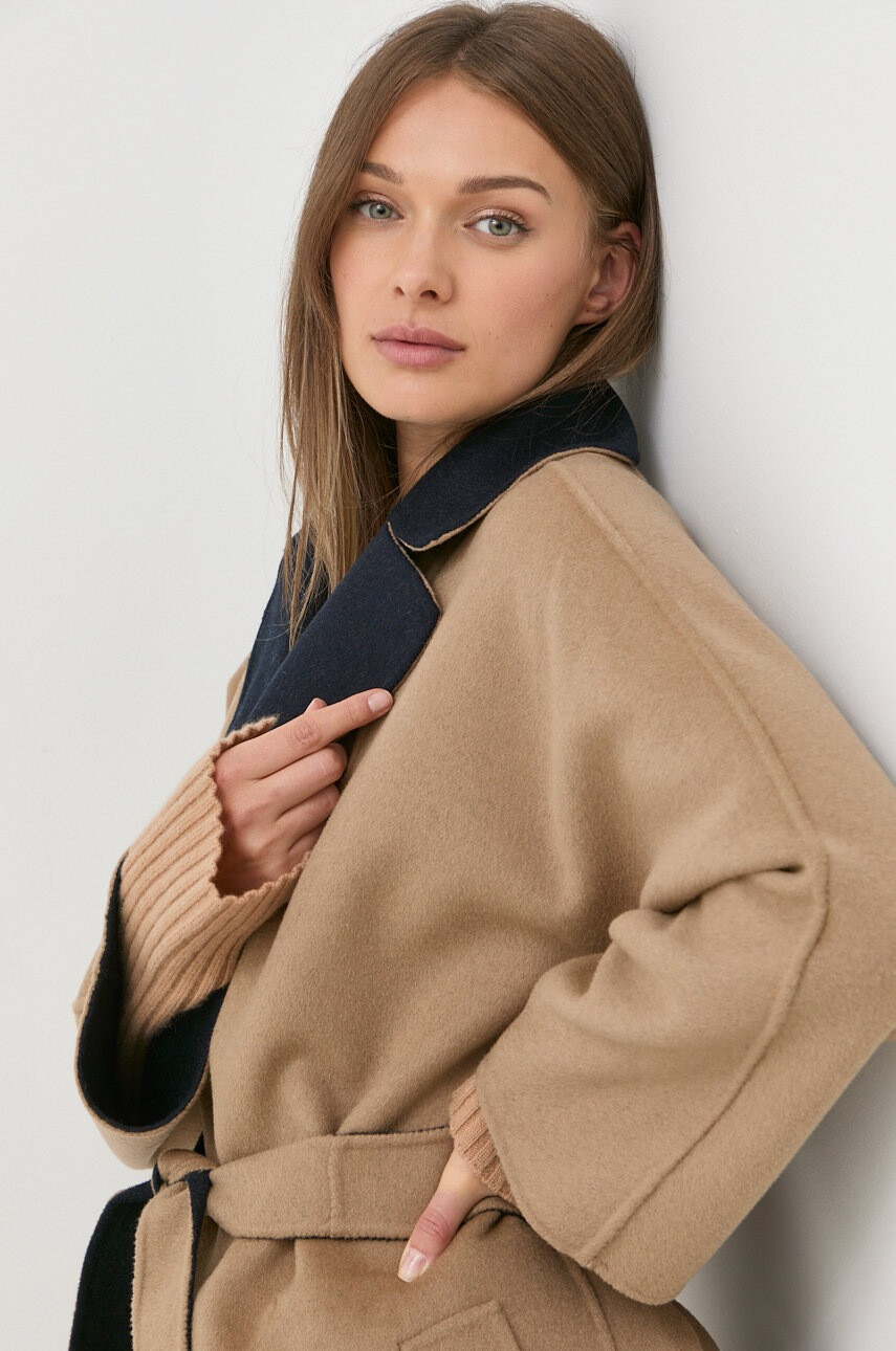 Weekend Max Mara Вълнено палто с две лица - Pepit.bg