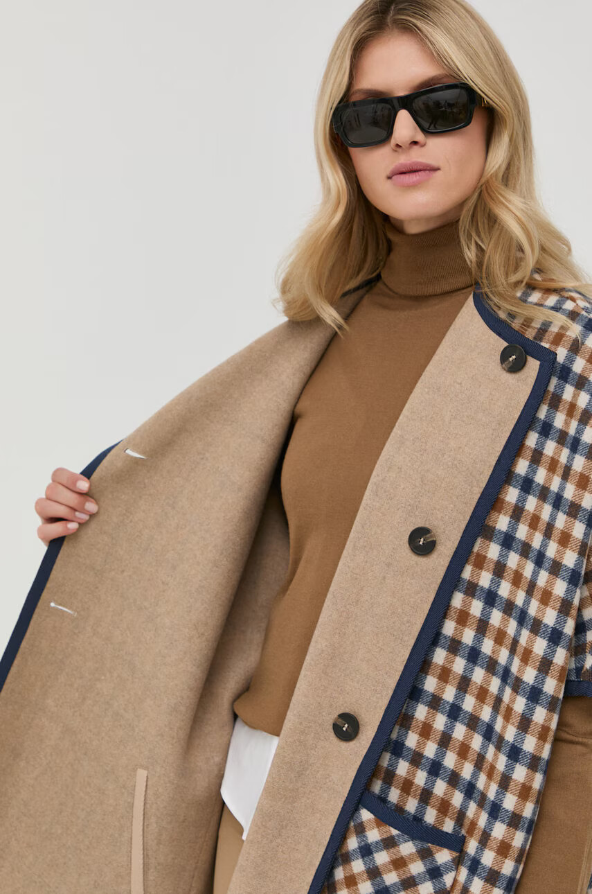 Weekend Max Mara Вълнено палто с две лица - Pepit.bg