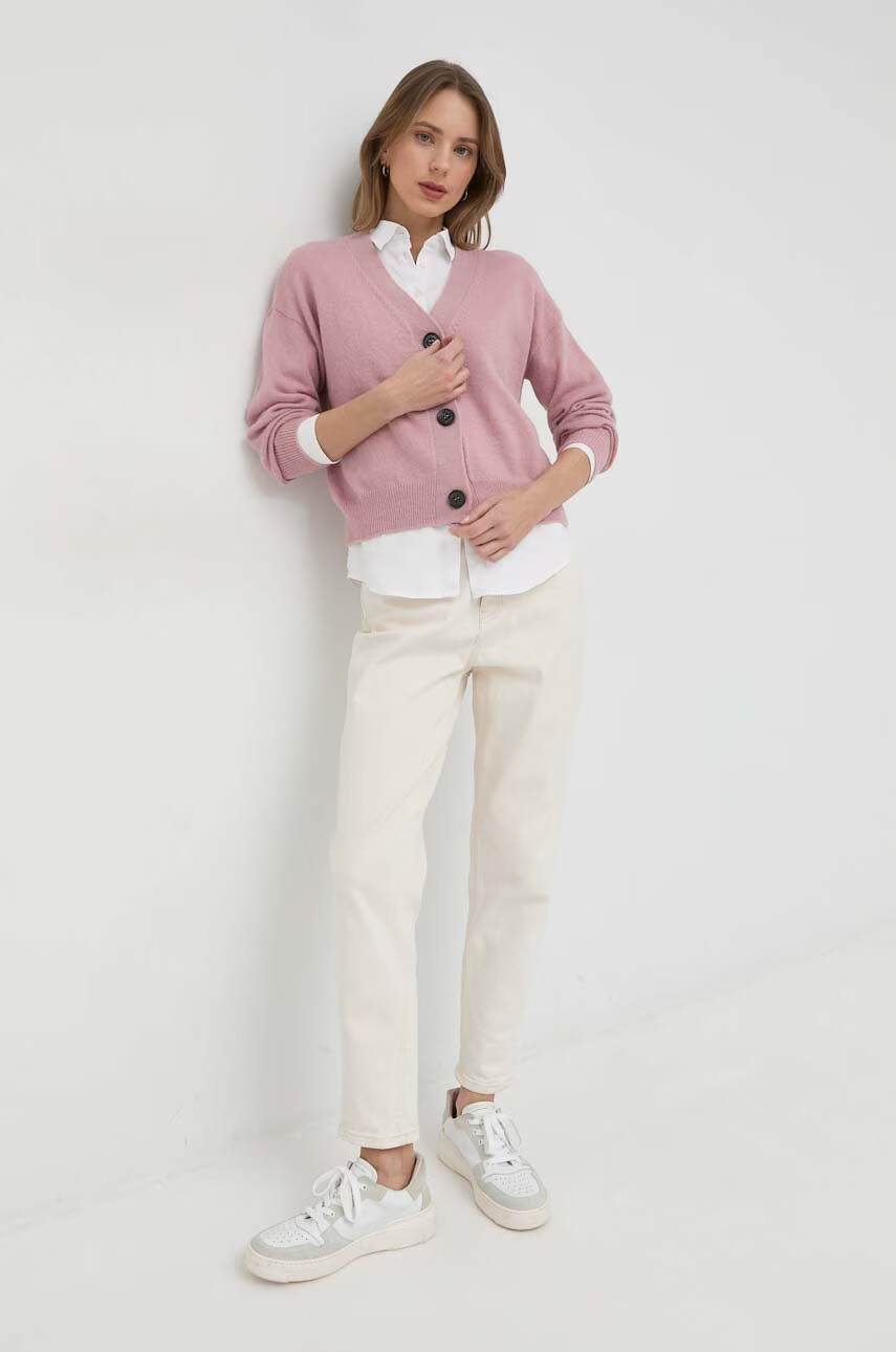 Weekend Max Mara Жилетка с вълна в розово от лека материя - Pepit.bg