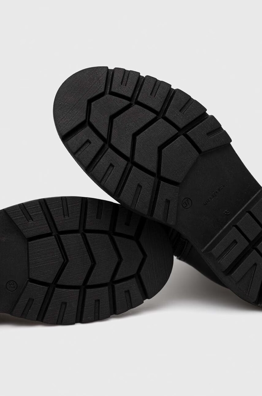 Wojas Кожени ботуши в черно с равна подметка 7103781 - Pepit.bg