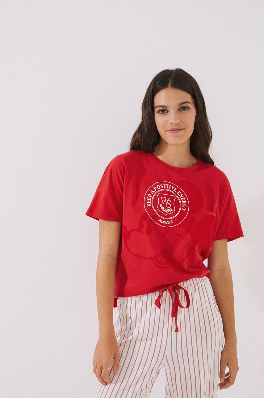 women'secret Пижама Mickey дамска в червено - Pepit.bg