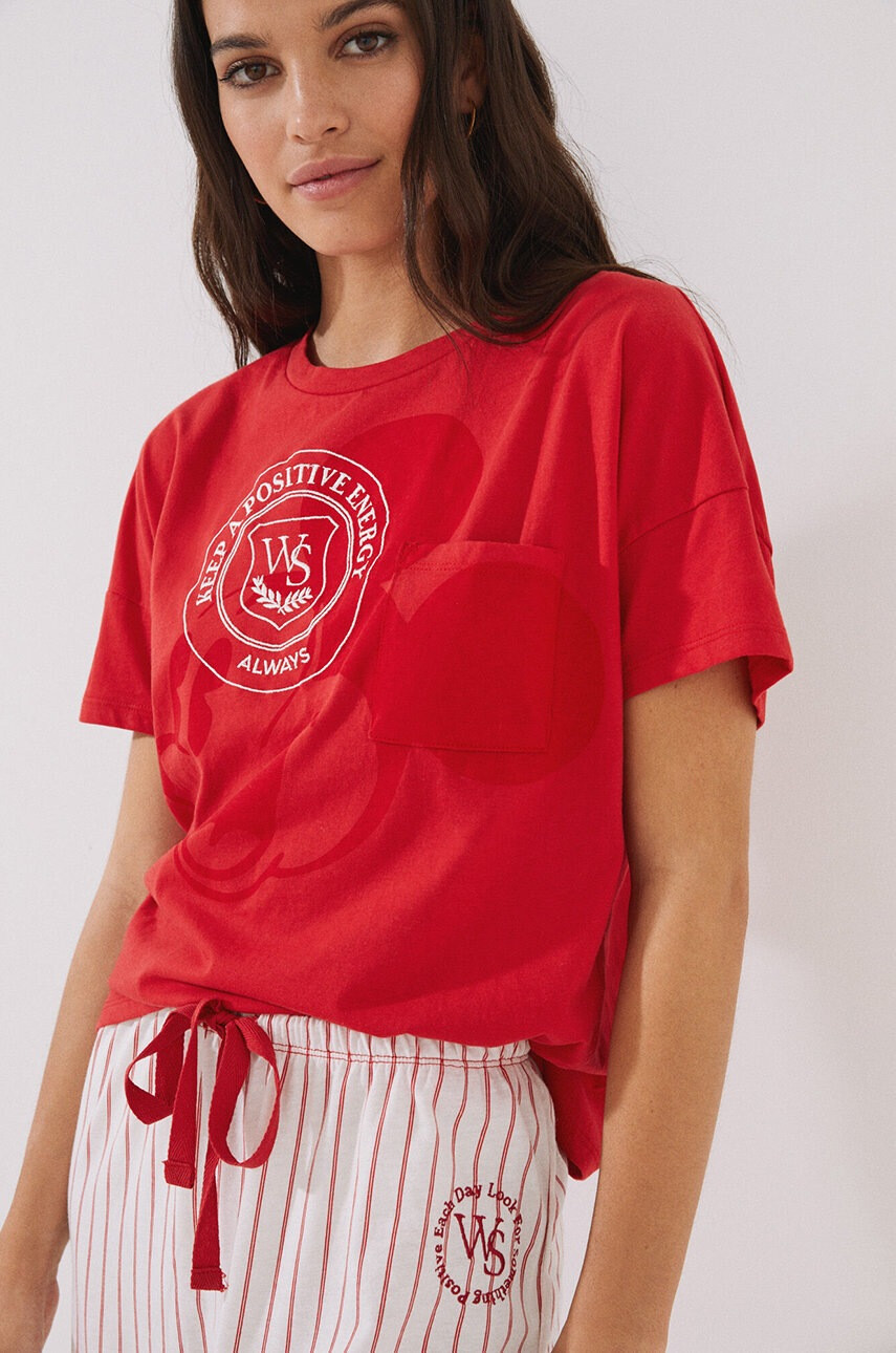 women'secret Пижама Mickey дамска в червено - Pepit.bg